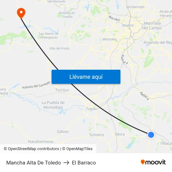 Mancha Alta De Toledo to El Barraco map