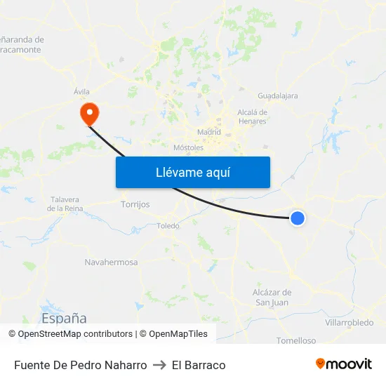 Fuente De Pedro Naharro to El Barraco map