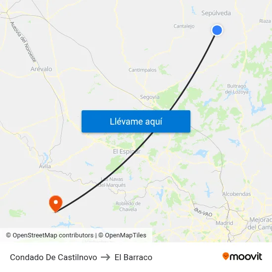 Condado De Castilnovo to El Barraco map