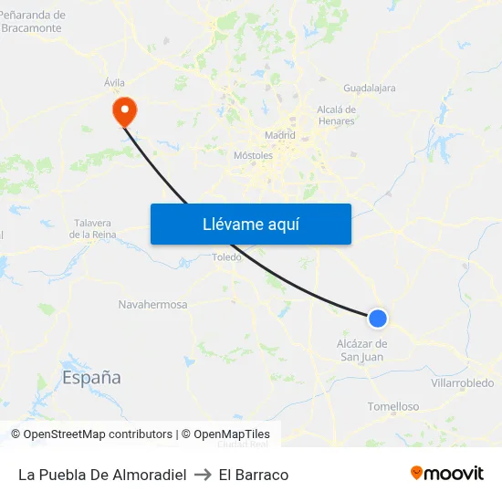 La Puebla De Almoradiel to El Barraco map