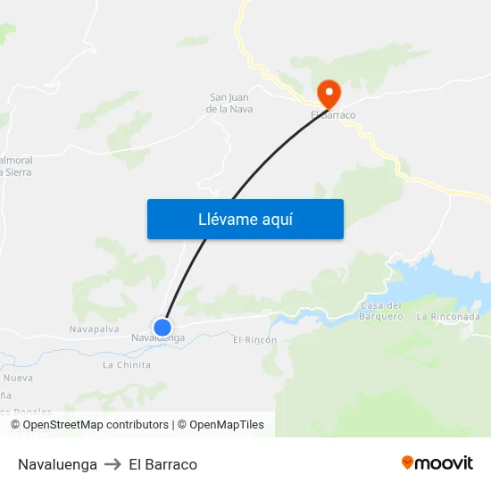 Navaluenga to El Barraco map