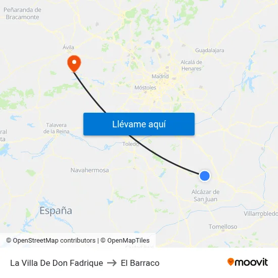 La Villa De Don Fadrique to El Barraco map
