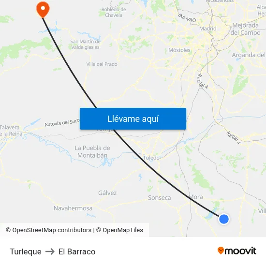 Turleque to El Barraco map