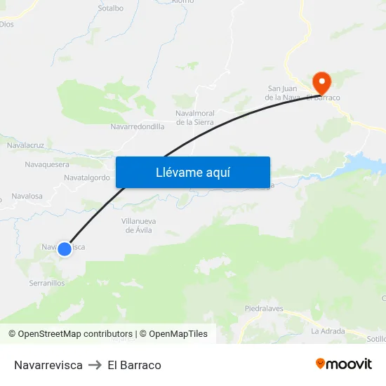 Navarrevisca to El Barraco map