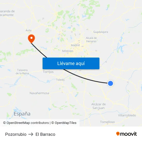 Pozorrubio to El Barraco map