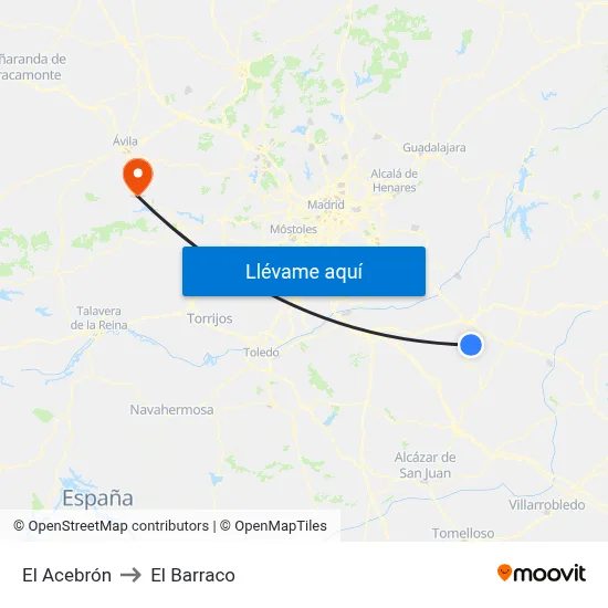 El Acebrón to El Barraco map