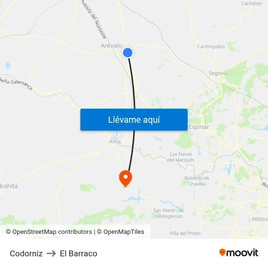 Codorniz to El Barraco map