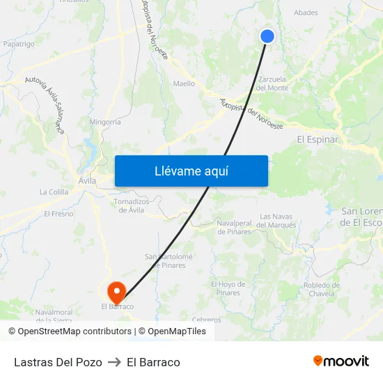Lastras Del Pozo to El Barraco map