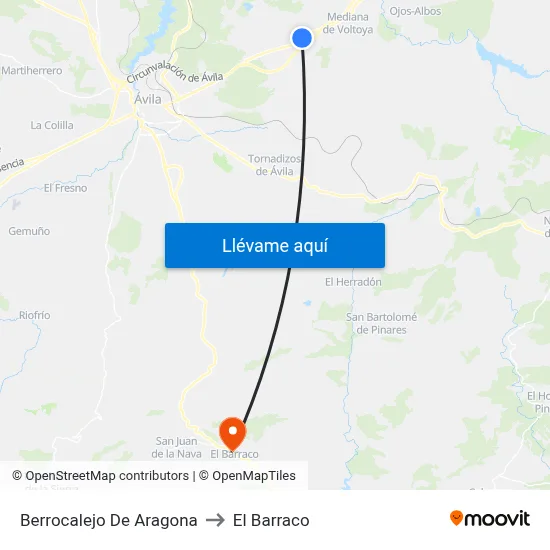 Berrocalejo De Aragona to El Barraco map