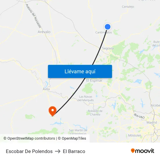 Escobar De Polendos to El Barraco map