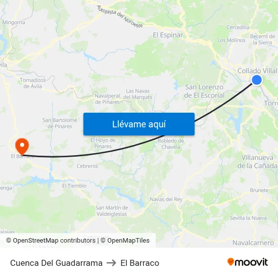 Cuenca Del Guadarrama to El Barraco map