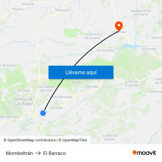 Mombeltrán to El Barraco map