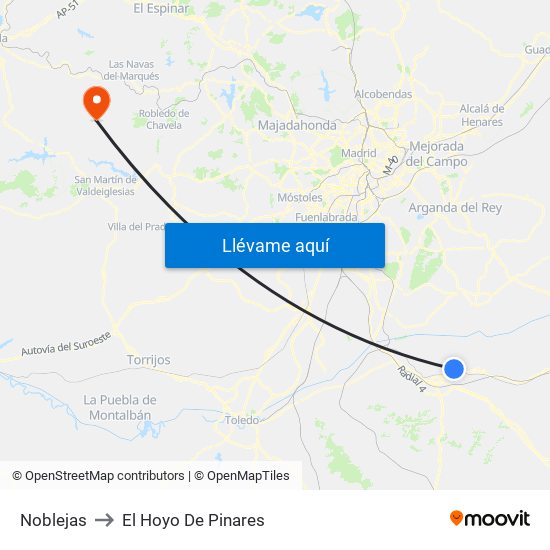 Noblejas to El Hoyo De Pinares map
