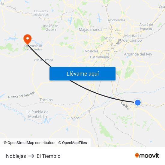 Noblejas to El Tiemblo map