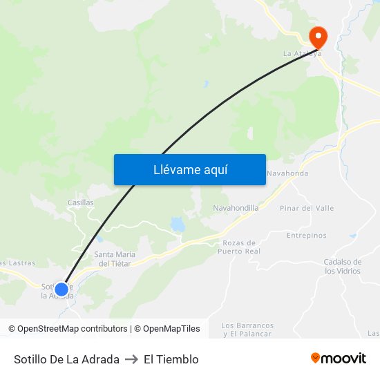 Sotillo De La Adrada to El Tiemblo map