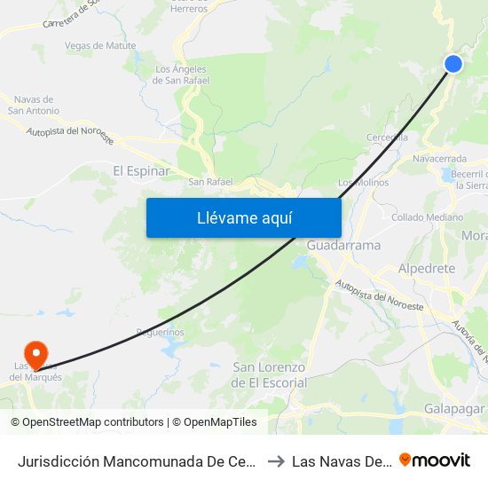 Jurisdicción Mancomunada De Cerdedilla Y Navacerrada to Las Navas Del Marqués map
