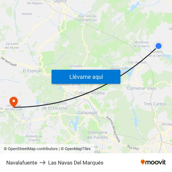 Navalafuente to Las Navas Del Marqués map