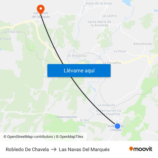 Robledo De Chavela to Las Navas Del Marqués map