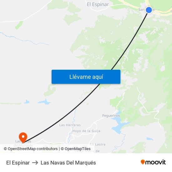 El Espinar to Las Navas Del Marqués map