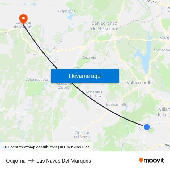 Quijorna to Las Navas Del Marqués map
