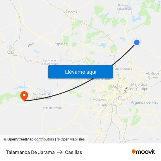 Talamanca De Jarama to Casillas map