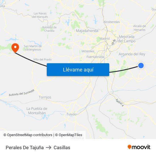 Perales De Tajuña to Casillas map
