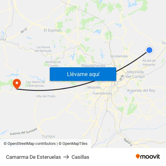 Camarma De Esteruelas to Casillas map