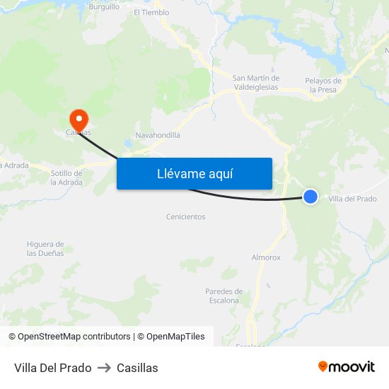 Villa Del Prado to Casillas map