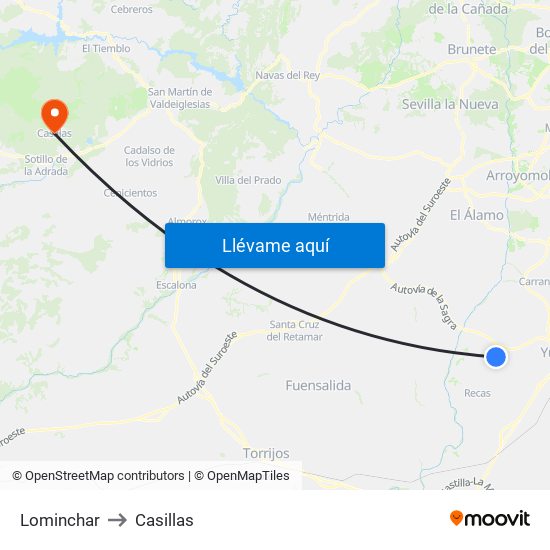 Lominchar to Casillas map