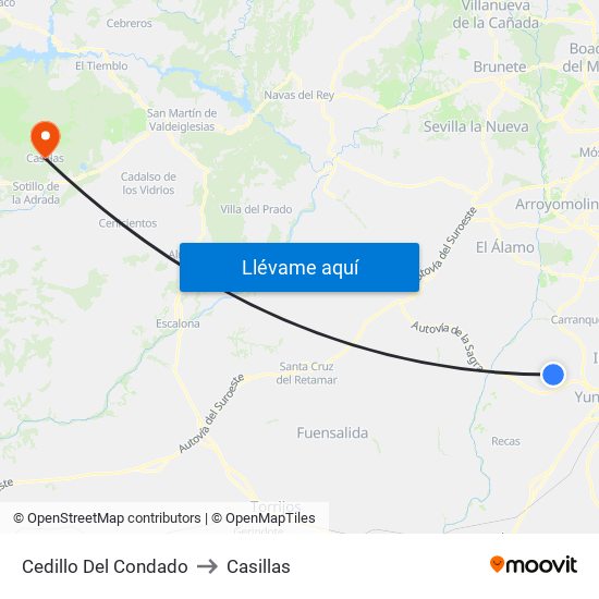 Cedillo Del Condado to Casillas map