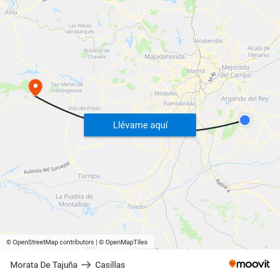 Morata De Tajuña to Casillas map