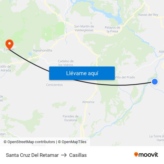 Santa Cruz Del Retamar to Casillas map