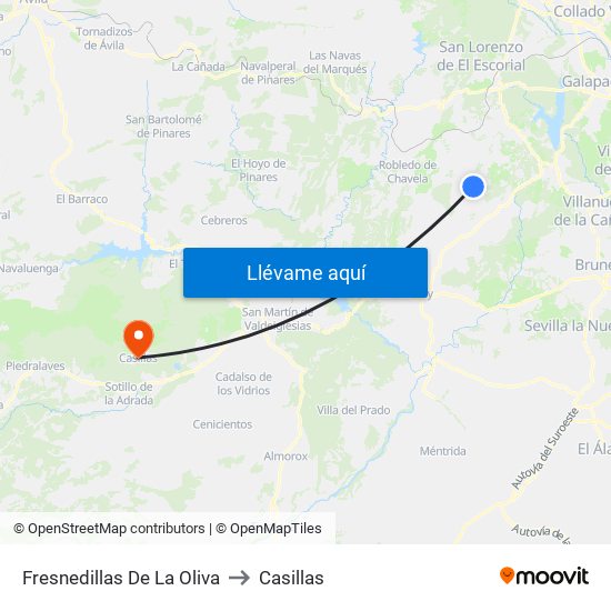 Fresnedillas De La Oliva to Casillas map