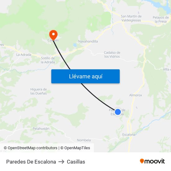 Paredes De Escalona to Casillas map
