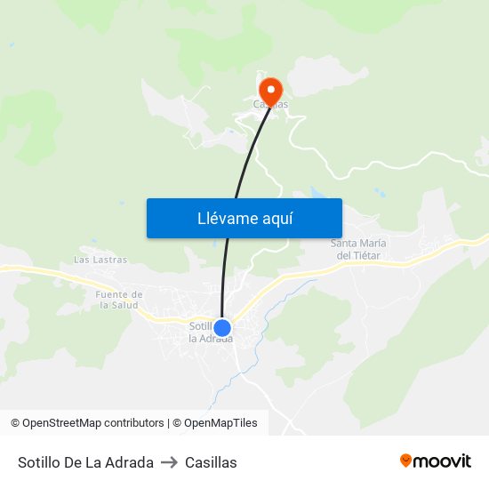 Sotillo De La Adrada to Casillas map