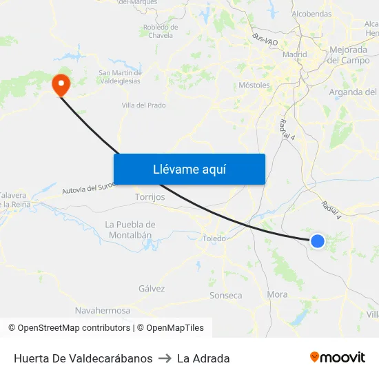 Huerta De Valdecarábanos to La Adrada map