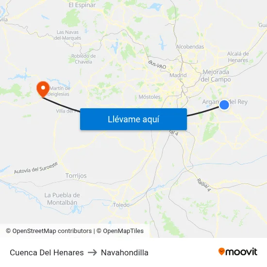 Cuenca Del Henares to Navahondilla map