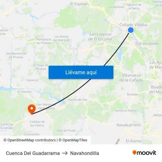 Cuenca Del Guadarrama to Navahondilla map