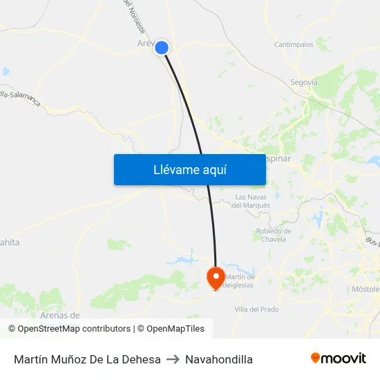 Martín Muñoz De La Dehesa to Navahondilla map