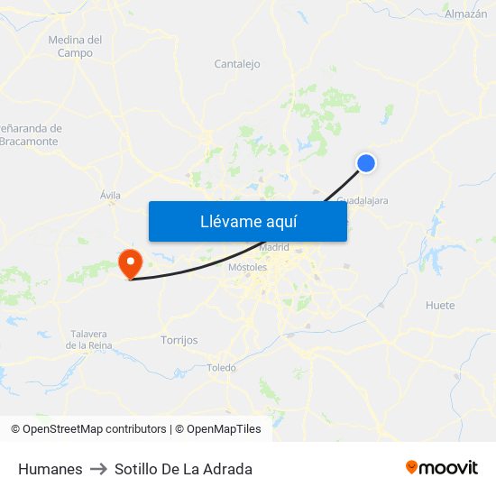 Humanes to Sotillo De La Adrada map