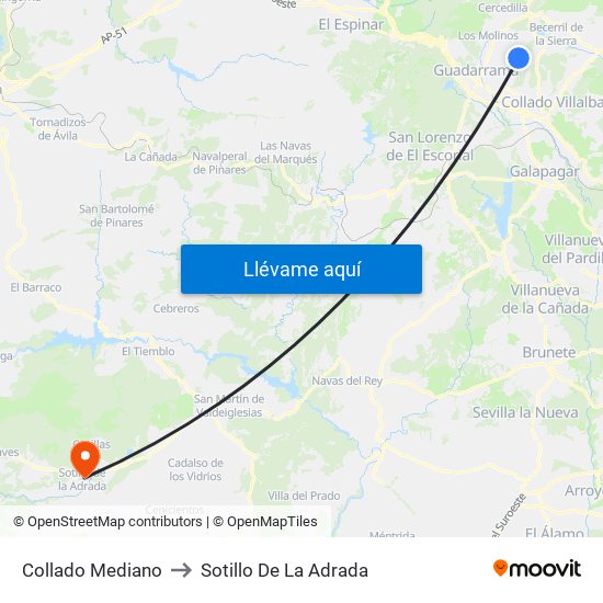 Collado Mediano to Sotillo De La Adrada map