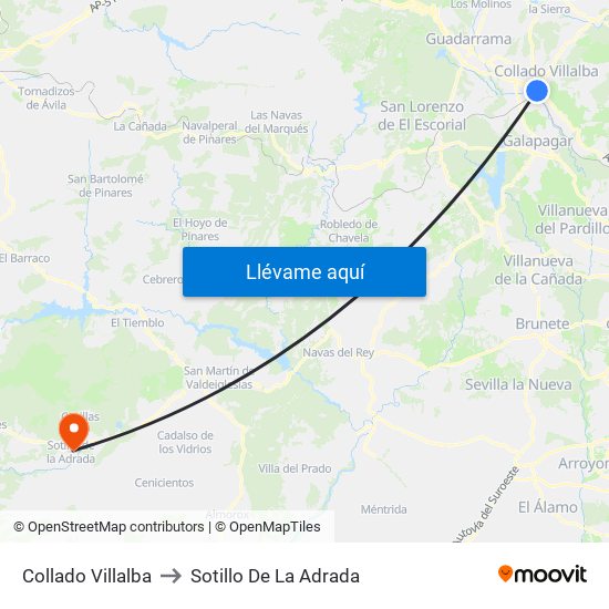 Collado Villalba to Sotillo De La Adrada map
