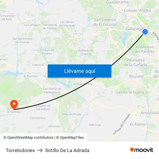 Torrelodones to Sotillo De La Adrada map
