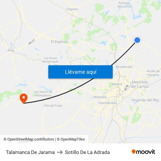 Talamanca De Jarama to Sotillo De La Adrada map