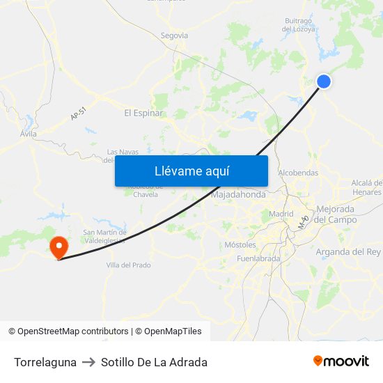 Torrelaguna to Sotillo De La Adrada map