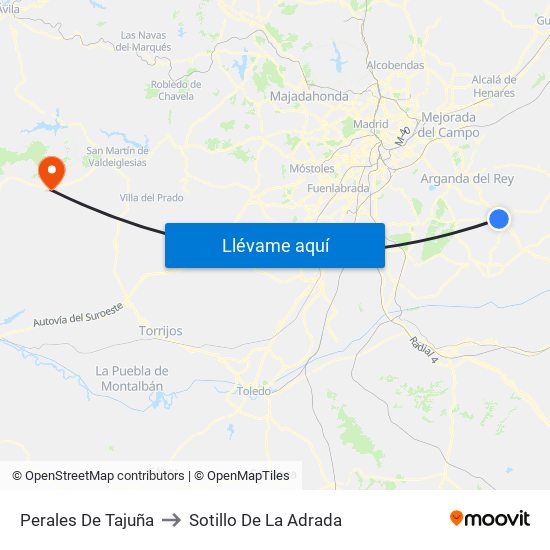 Perales De Tajuña to Sotillo De La Adrada map