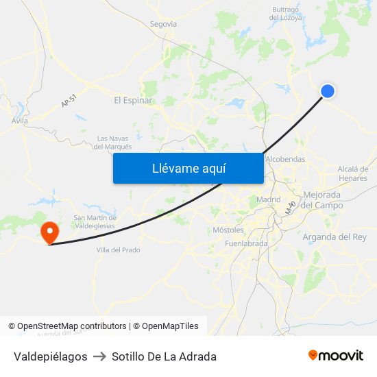 Valdepiélagos to Sotillo De La Adrada map