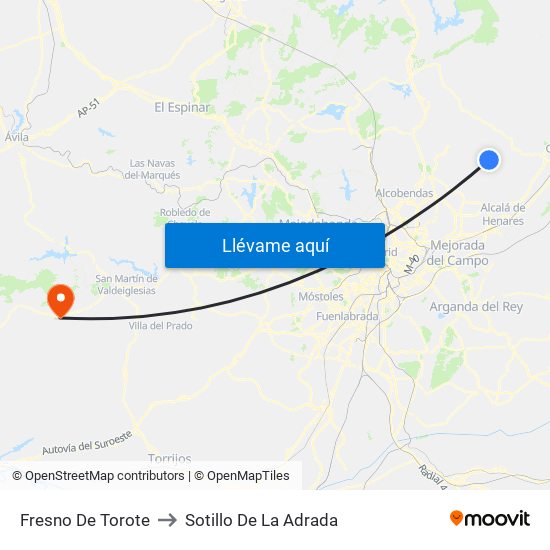 Fresno De Torote to Sotillo De La Adrada map