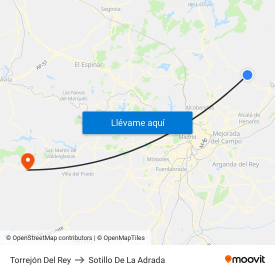 Torrejón Del Rey to Sotillo De La Adrada map