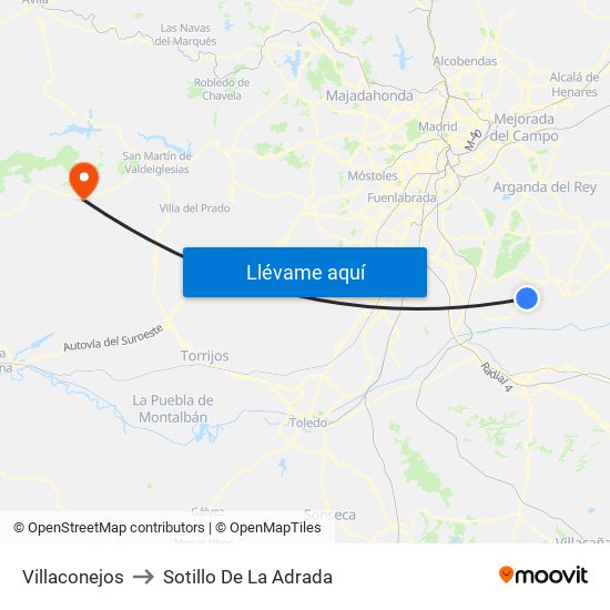 Villaconejos to Sotillo De La Adrada map